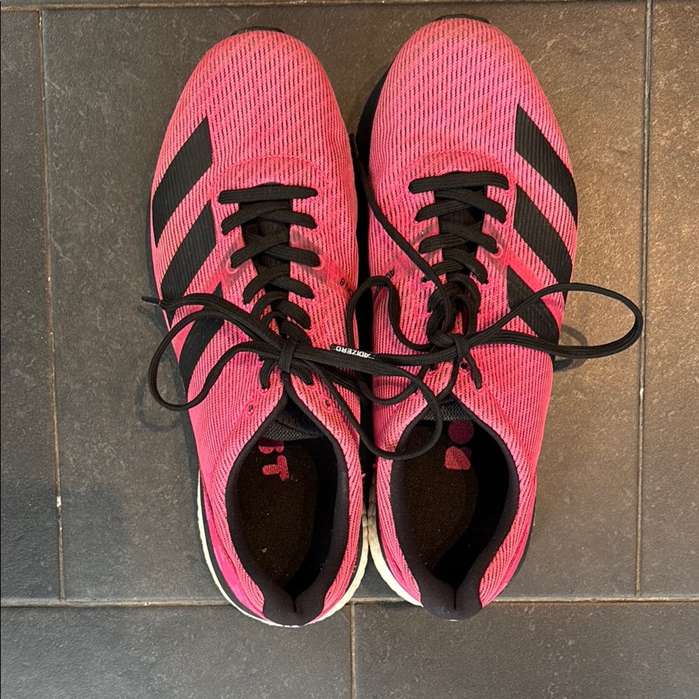 Adidas Women's Adizero Boston Pink and Black Sneakers
